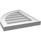 Ekena Millwork Quarter Round Top Left Surface Mount PVC Gable Vent w/ 2"W x 1-1/2"P Brickmould Frame, 14"W x 18"H GVPQL14X1802SN - alternate 2